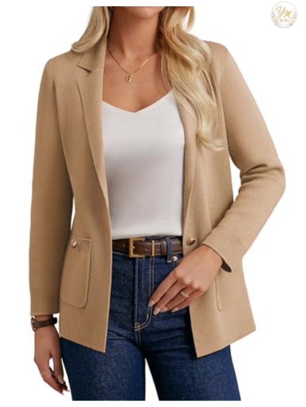 Women's Sweater Blazer Long Sleeve Open Front Cardigan Work Suit Jacket